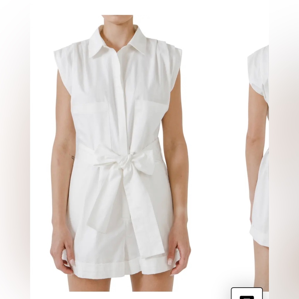 White Romper Grey Lab